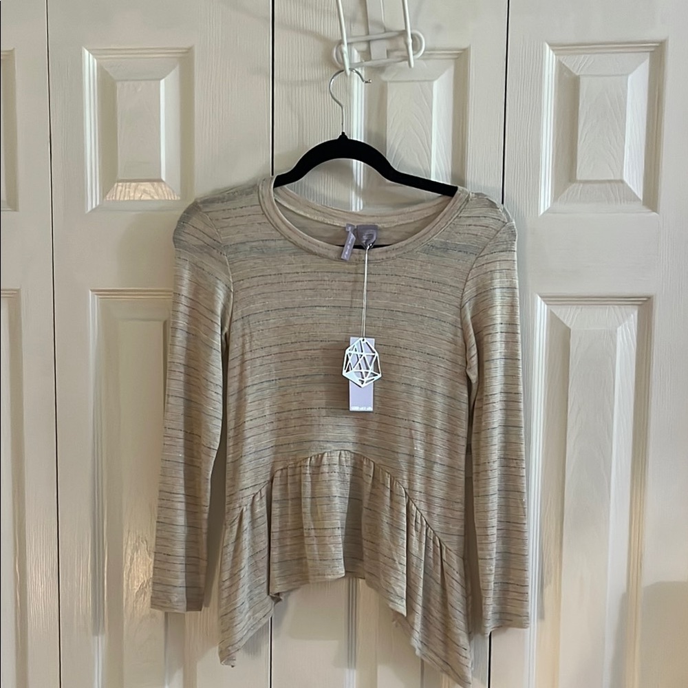 Good Luck Girl (Nordstrom) Long Sleeve Striped Color: Oatmeal